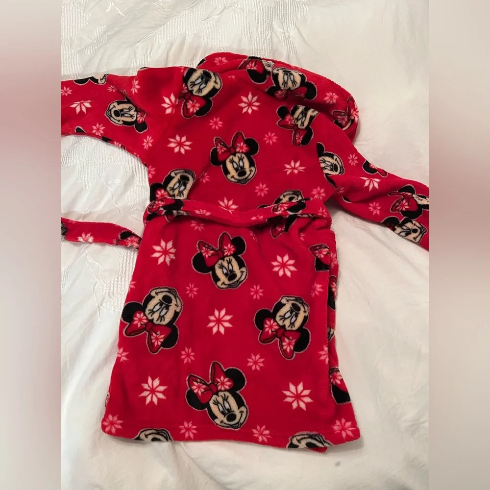 Disney brand Minnie Mouse warm red fuzzy soft pj bath robe - Picture 5 of 5